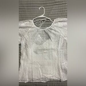 J. Crew White Eyelet Blouse